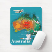 Tapis De Souris Carte de l'Australie poster Voyage (Avec souris)