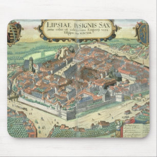 Tapis De Souris Carte de Leipzig, de "Civitates Orbis Terrarum"