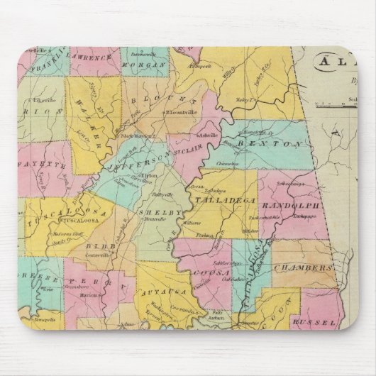 Tapis De Souris Carte de l'État de l'Alabama (Devant)