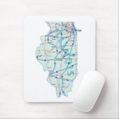 Tapis De Souris Carte de l'État de l'Illinois Mousepad (Avec souris)