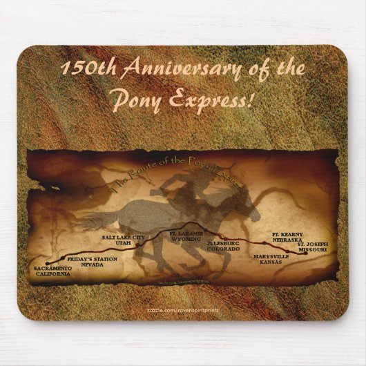 Tapis De Souris Carte de l'Express Poney Route 150e Anniversaire M (Devant)