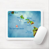 Tapis De Souris Carte de l'île de Blue Hawaii mousepad (Avec souris)