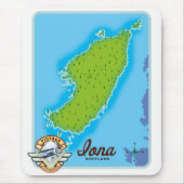 Tapis De Souris Carte de l'île d'Iona (Devant)