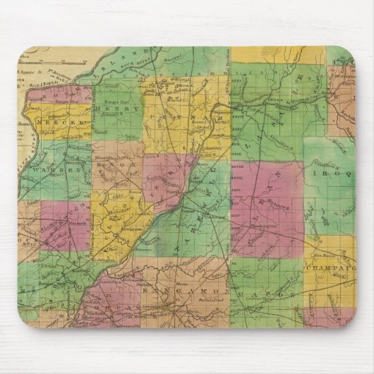 Tapis De Souris Carte de l'Illinois (Devant)