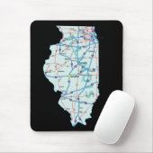 Tapis De Souris Carte de l'Illinois Mousepad (Avec souris)