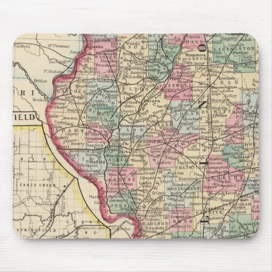 Tapis De Souris Carte de l'Illinois par Mitchell (Devant)