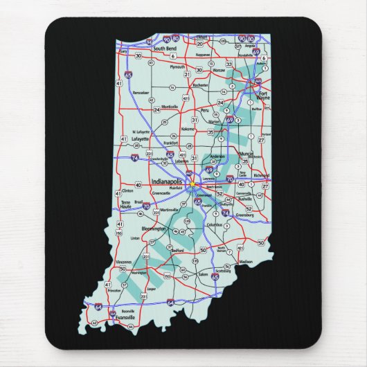 Tapis De Souris Carte de l'Indiana Mousepad (Devant)