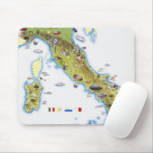 Tapis De Souris Carte de l'Italie (Avec souris)