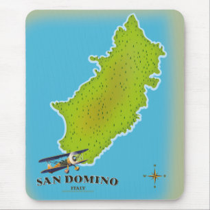 Tapis De Souris Carte de l'Italie Elba poster voyage