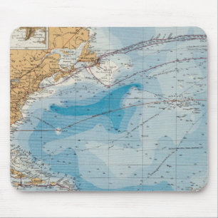 Tapis De Souris Carte de l'océan Atlantique Nord