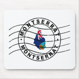 Tapis De Souris Carte de Montserrat, Timbre de passeport postal