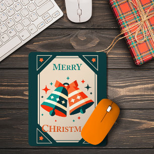 Tapis De Souris Carte de Noël - Cloches de Noël et Étoiles