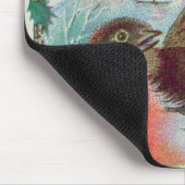Tapis De Souris Carte de Noël dépeignant un merle (Coin)
