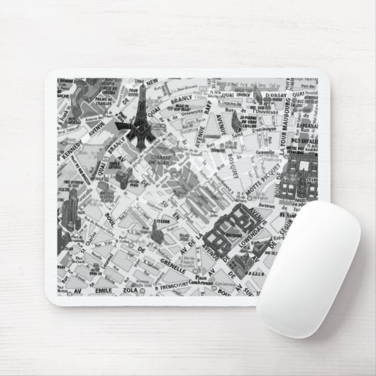 Tapis De Souris carte de Paris (Avec souris)
