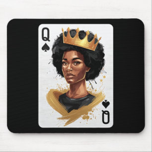 Tapis De Souris Carte de poker Reine de Pique Afro-Américaine Hist