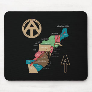 Tapis De Souris Carte de randonnée du sentier des Appalaches