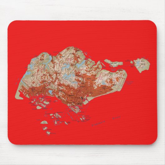 Tapis De Souris Carte de Singapour Mousepad (Devant)