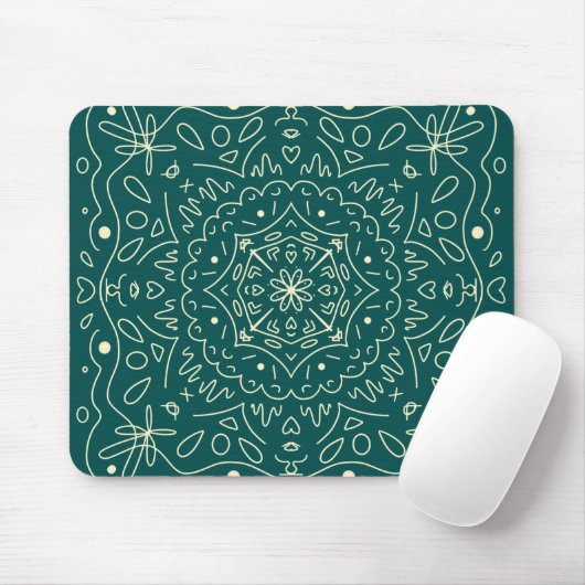 Tapis De Souris Carte de souris Emerald Mandala (Avec souris)