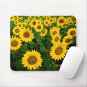Tapis De Souris Carte de souris personnalisée avec des tournesols (Avec souris)
