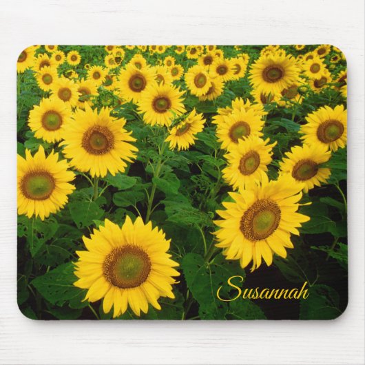 Tapis De Souris Carte de souris personnalisée avec des tournesols (Devant)