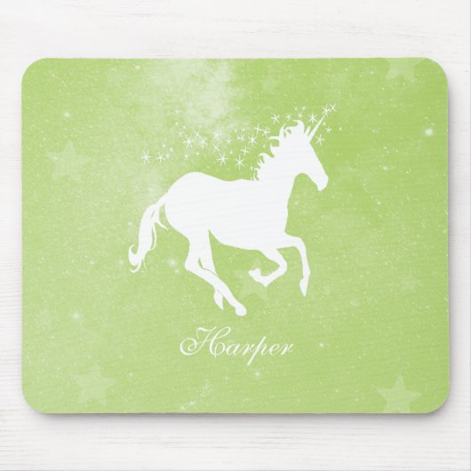 Tapis De Souris Carte de souris personnalisée Unicorne verte (Devant)