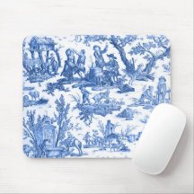 Carte de souris Toile bleue de Jouy