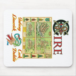 Tapis De Souris Carte de villes d'Eire