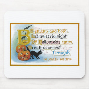 Tapis De Souris Carte de voeux Halloween vintage