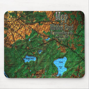 Tapis De Souris Carte de Walden Pond et des environs