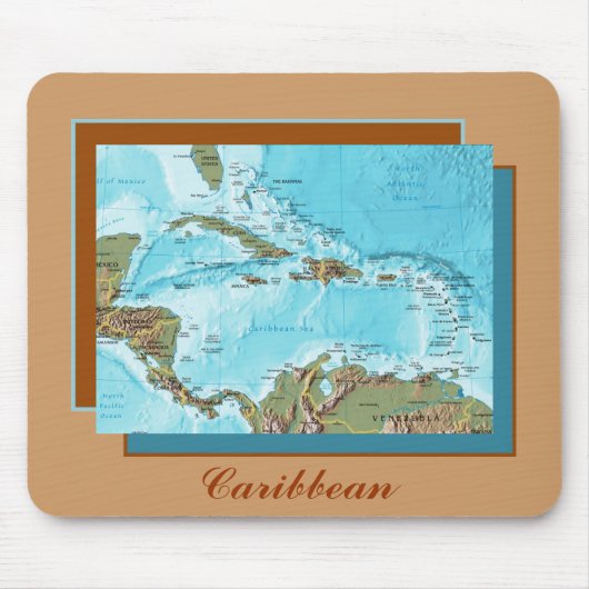Tapis De Souris Carte des Caraïbes Mousepad (Devant)