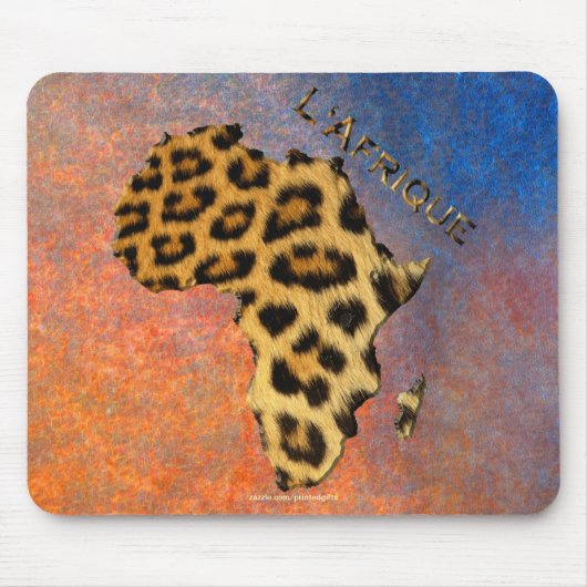 Tapis De Souris Carte des endroits léopards de la faune de l'AFRIQ (Devant)