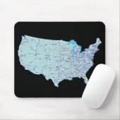 Tapis De Souris Carte des États-Unis Mousepad (Avec souris)
