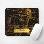 Tapis De Souris Carte des étoiles célestes Astrological Gold Sagit (Avec souris)