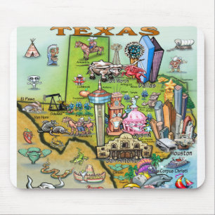 Tapis De Souris Carte des loisirs du Texas