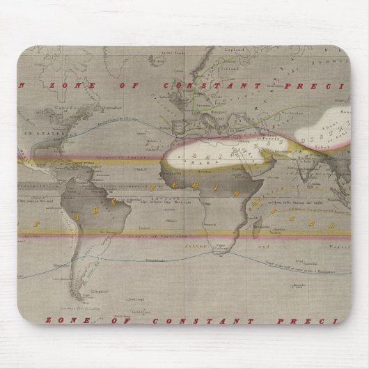 Tapis De Souris Carte des pluies hydrographiques (Devant)