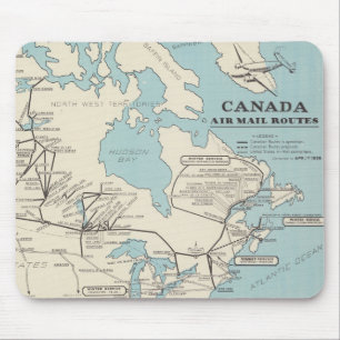 Tapis De Souris Carte des routes du Canada - Canada Air Mail