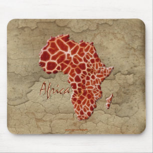 Tapis De Souris Carte des sites de girafe de la faune de l'AFRIQUE