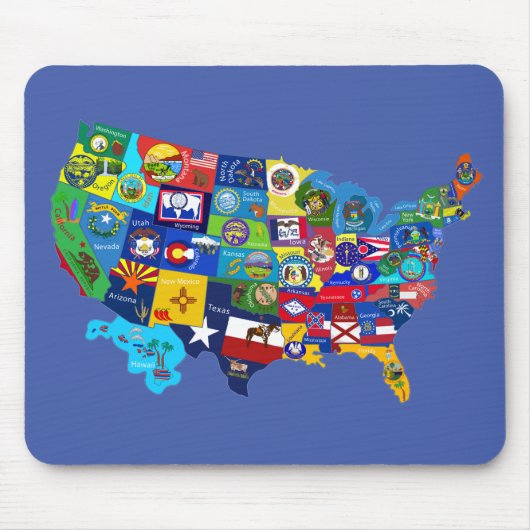 Tapis De Souris Carte des USA (Devant)