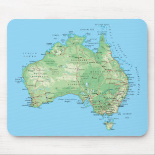 Tapis De Souris Carte détaillée de l'Australie