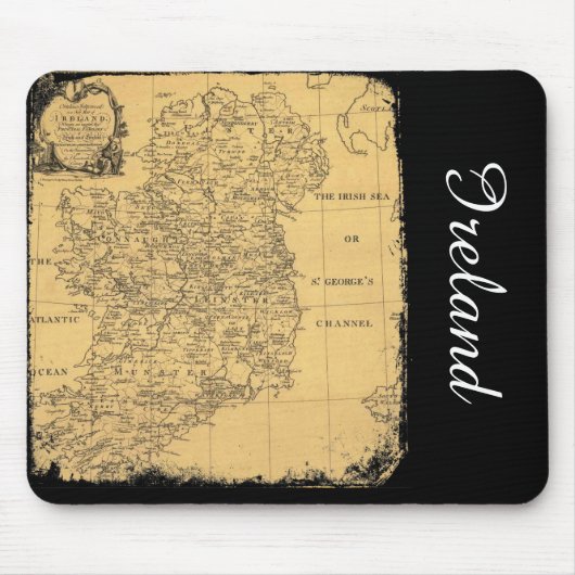 Tapis De Souris Carte d'Irlande antique Mousepad (Devant)