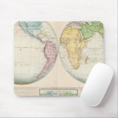 Tapis De Souris Carte double hémisphère du climat (Avec souris)