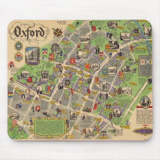 Tapis De Souris Carte d'Oxford, Angleterre (British Railways) (Devant)