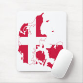 Tapis De Souris Carte Drapeau Danemark (Avec souris)