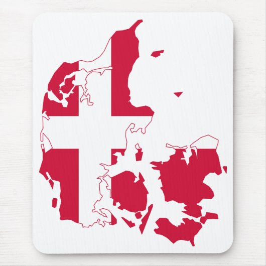 Tapis De Souris Carte Drapeau Danemark (Devant)