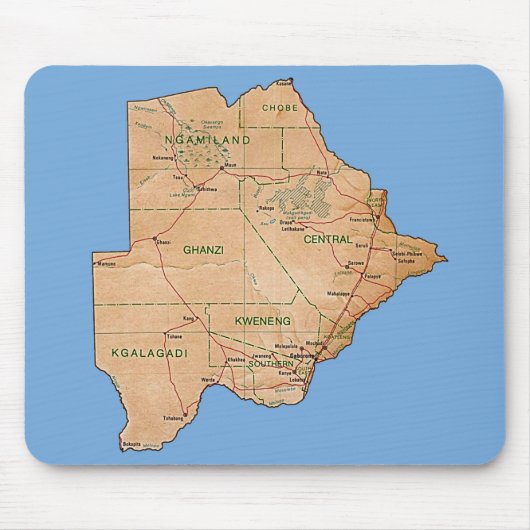 Tapis De Souris Carte du Botswana Mousepad (Devant)