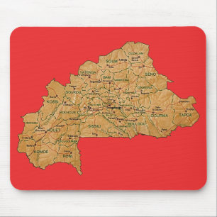 Tapis De Souris Carte du Burkina Faso Mousepad