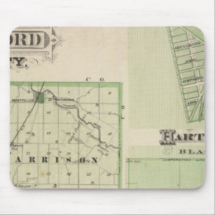 Tapis De Souris Carte du comté de Blackford avec Montpelier