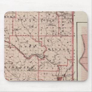 Tapis De Souris Carte du comté de Dearborn avec Greendale