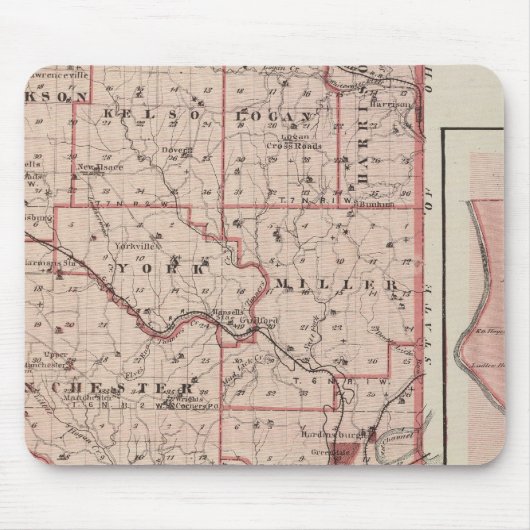 Tapis De Souris Carte du comté de Dearborn avec Greendale (Devant)
