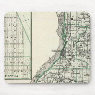 Tapis De Souris Carte du comté de Henderson et d'Oquawka